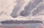 James Walter Robert Linton Untitled(Stormy clouds with earth and water) oil painting